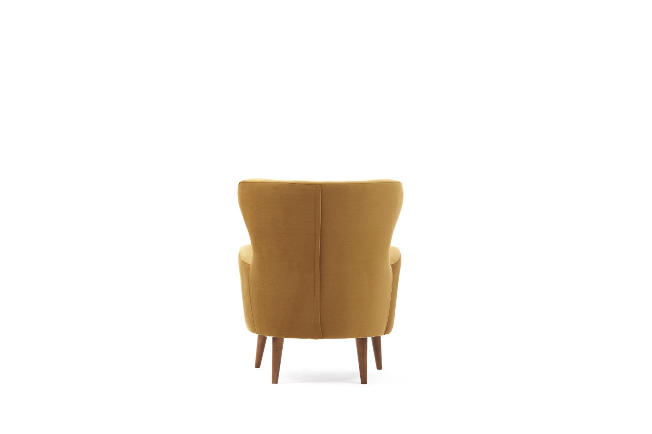 Poltrona Elegante – 73x87x80 cm – Dourado – Veludo