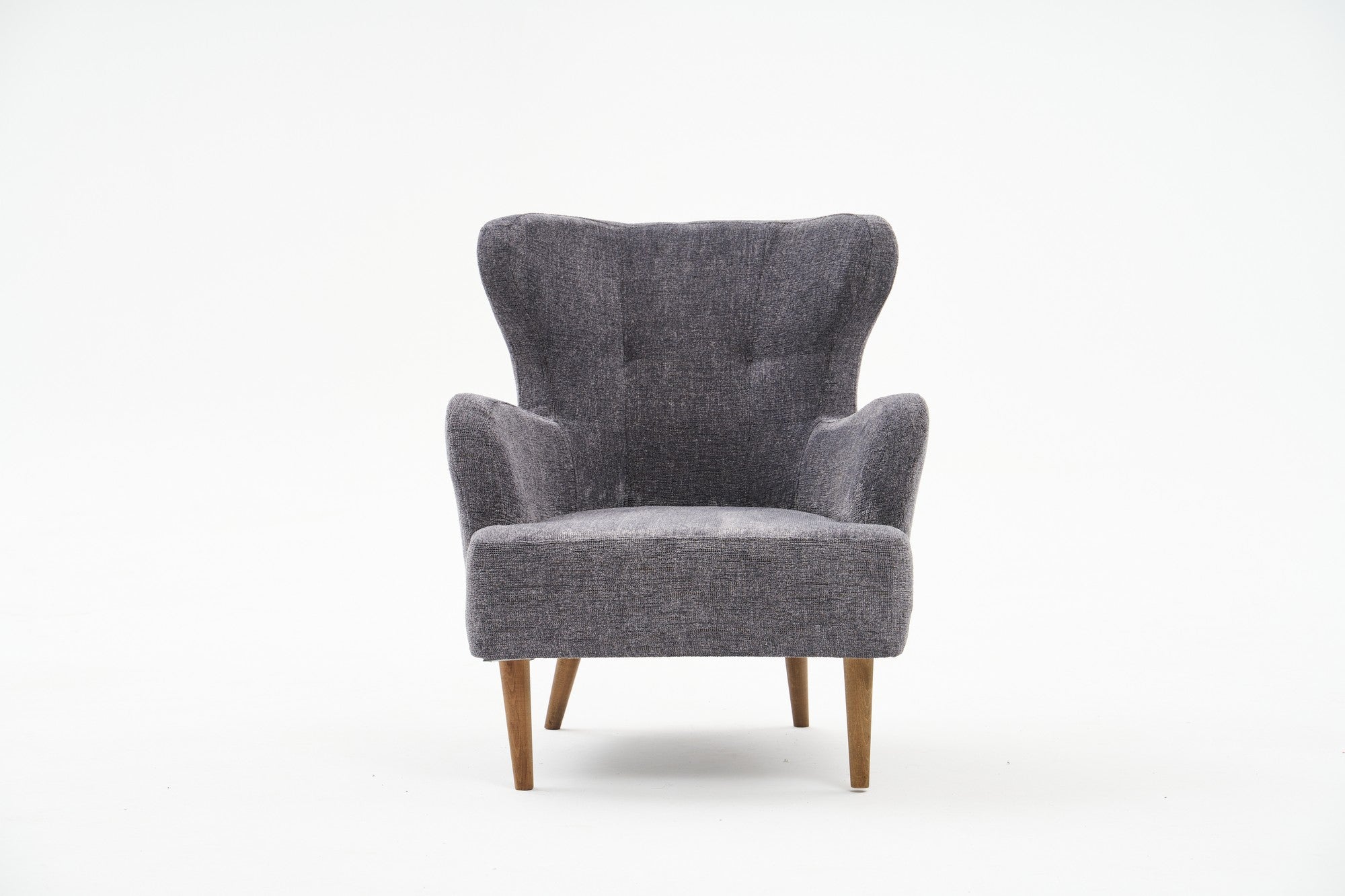 Poltrona Elegante – 73 x 87 x 80 cm – Cinza – Madeira de Carpa