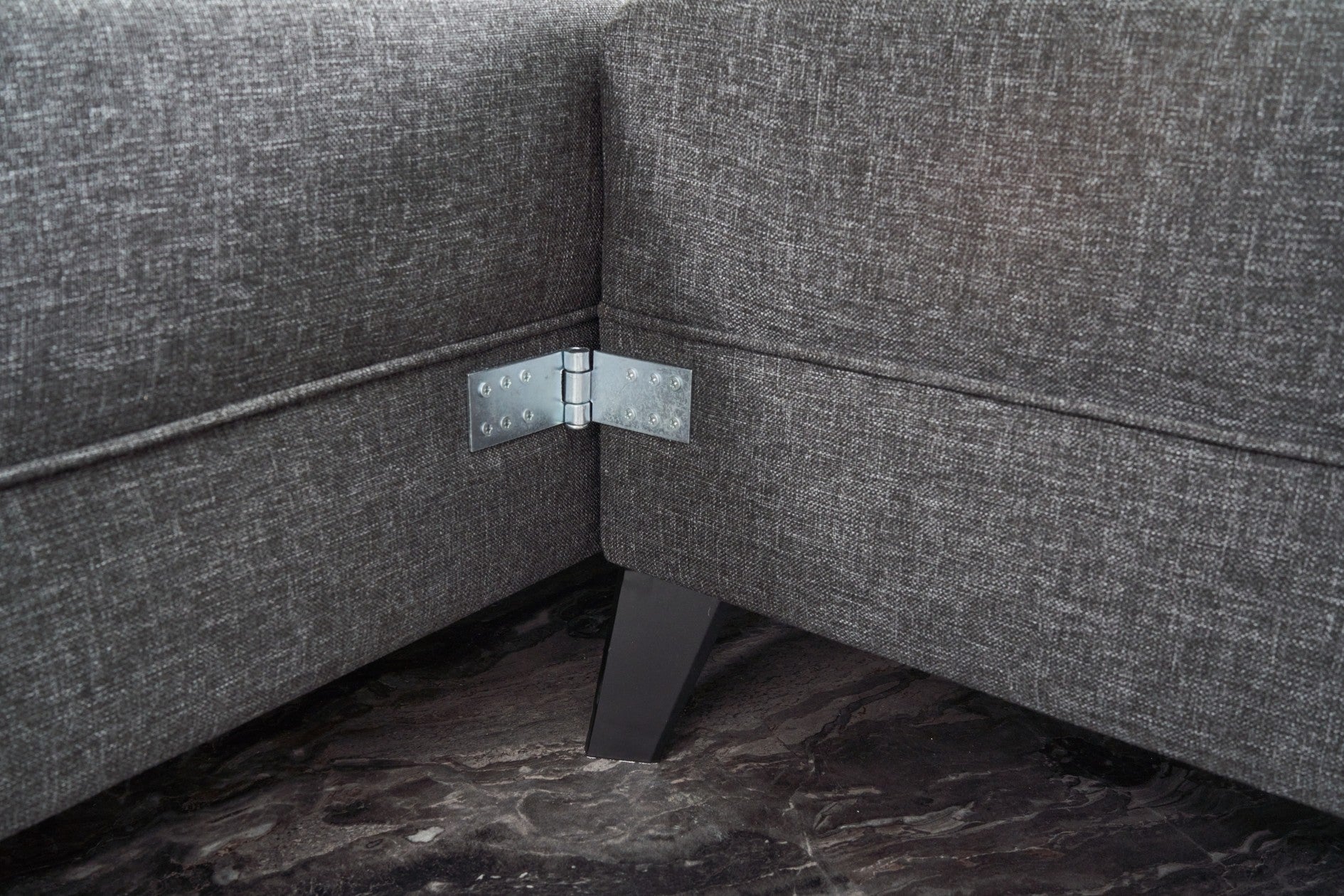Sofá-cama de canto moderno, antracite, 300 cm | Estrutura de madeira de abeto, tecido 50% poliéster/linho | Fácil de limpar, espuma 28 DNS, perfeito para espaços industriais e escandinavos