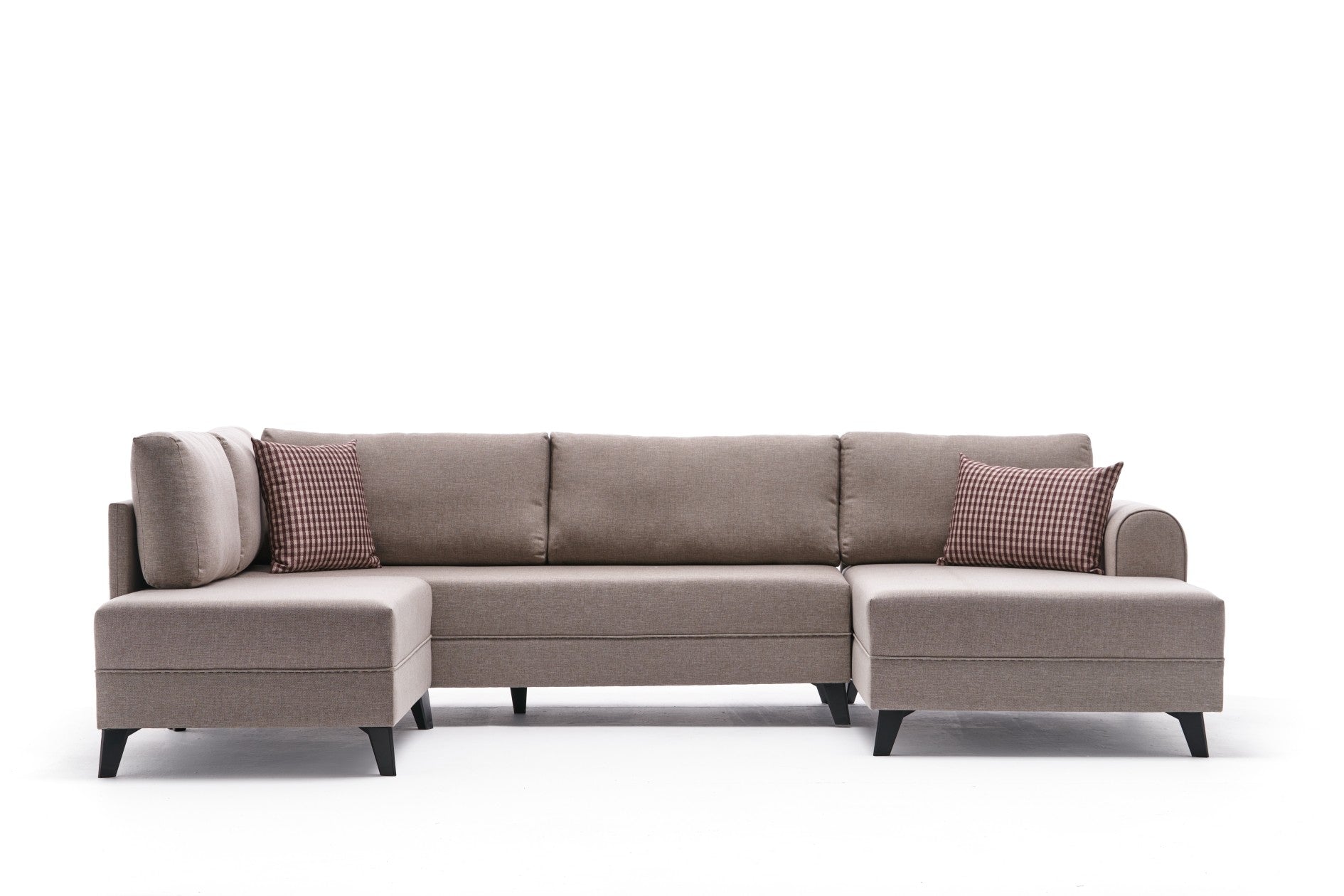 Sofá-cama de canto moderno, creme, 300 cm | Estrutura de madeira de abeto, 50% poliéster/linho, espuma 28 DNS, tecido fácil de limpar | Elegante e funcional para qualquer espaço
