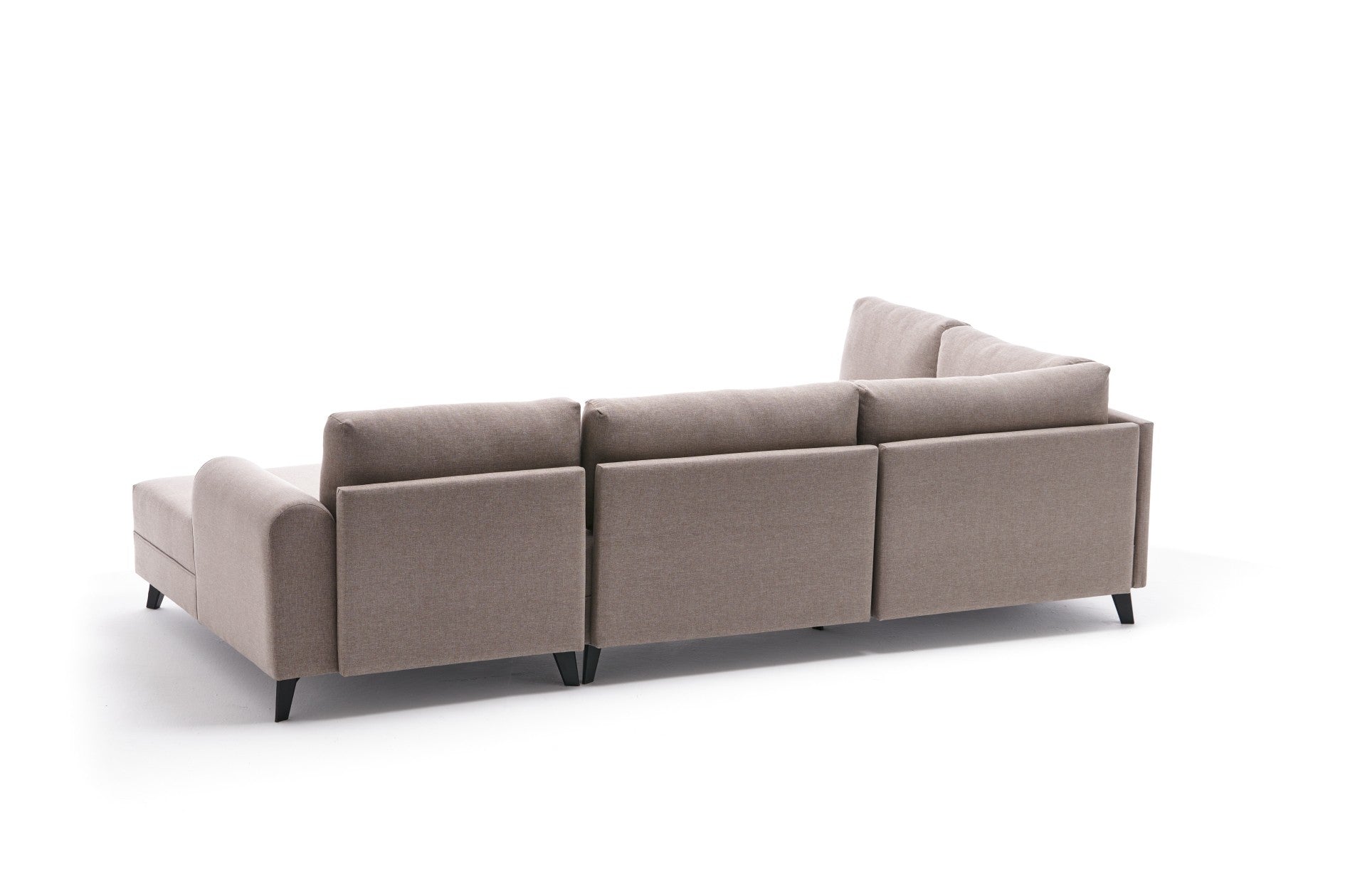 Sofá-cama de canto moderno, creme, 300 cm | Estrutura de madeira de abeto, 50% poliéster/linho, espuma 28 DNS, tecido fácil de limpar | Elegante e funcional para qualquer espaço