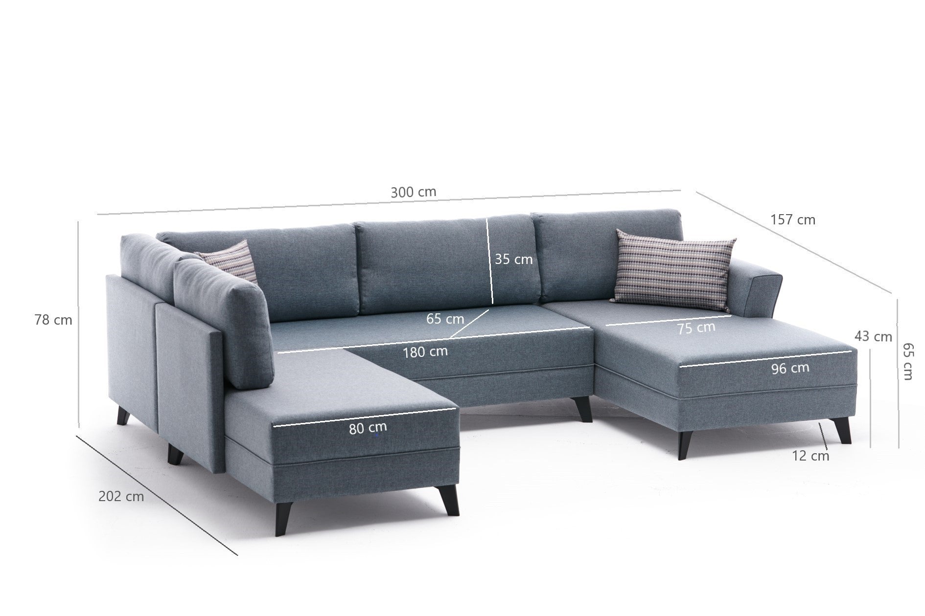 Sofá-cama de canto moderno, marrom, 300 cm | Estrutura de madeira de abeto, tecido 50% poliéster/linho | Fácil de limpar, espuma 28 DNS, perfeito para espaços industriais e escandinavos
