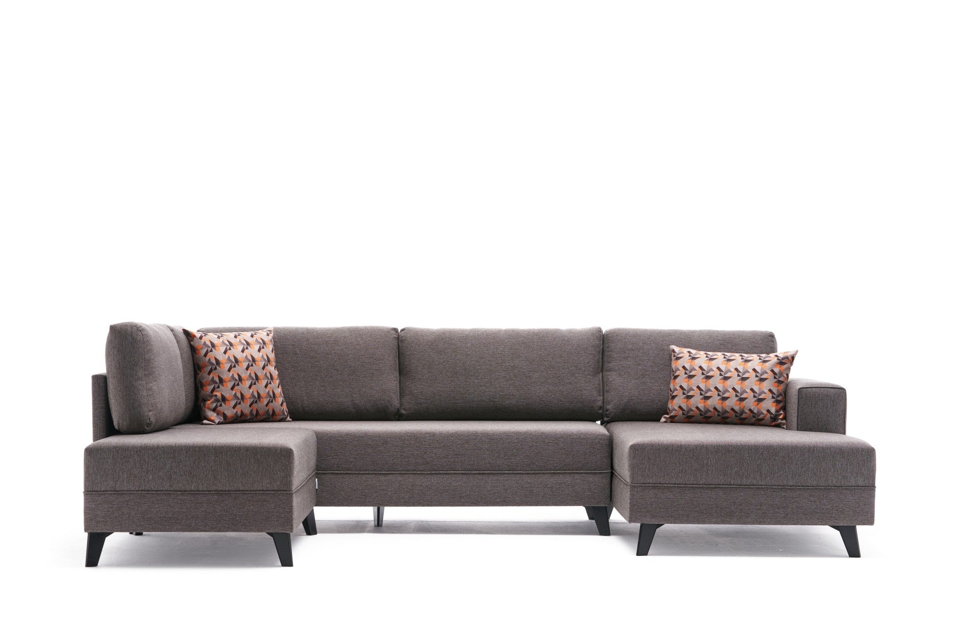 Sofá-cama de canto moderno, marrom, 300 cm | Estrutura de madeira de abeto, tecido 50% poliéster/linho | Fácil de limpar, espuma 28 DNS, perfeito para espaços industriais e escandinavos