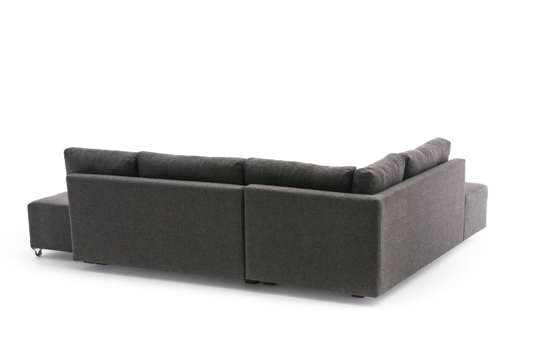 Sofá-cama de canto moderno, antracite, 280 cm | 100% poliéster, espuma 32 DNS, fácil de limpar | Design escandinavo elegante, perfeito para salas de estar