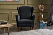 Poltrona Elegante – 77 cm L x 98 cm A x 80 cm P – Antracite – Veludo 100% poliéster