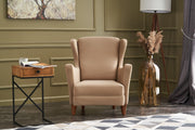 Poltrona Elegante – 77 cm L x 98 cm A x 80 cm P – Creme – Veludo 100% poliéster
