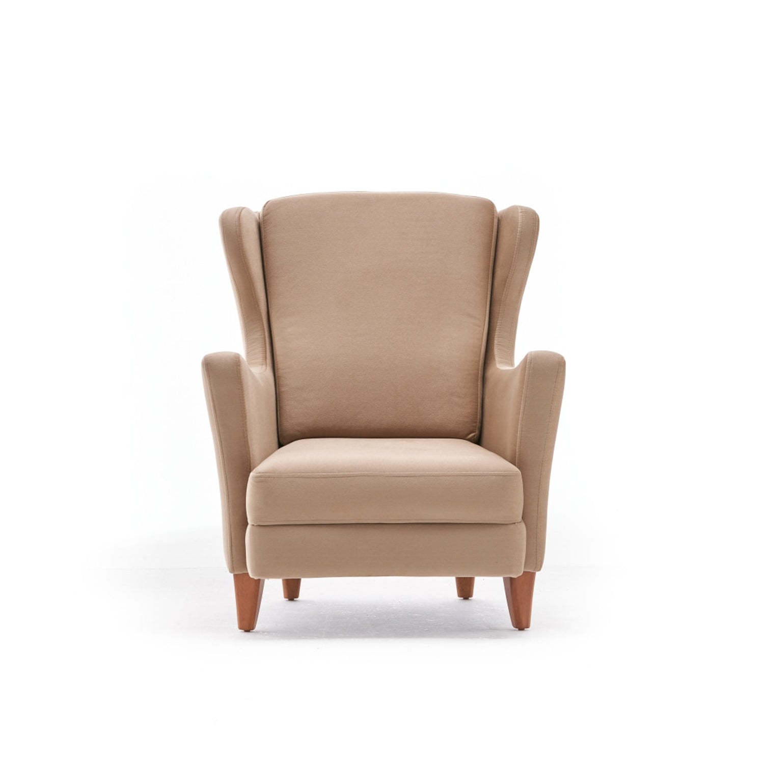 Poltrona Elegante – 77 cm L x 98 cm A x 80 cm P – Creme – Veludo 100% poliéster