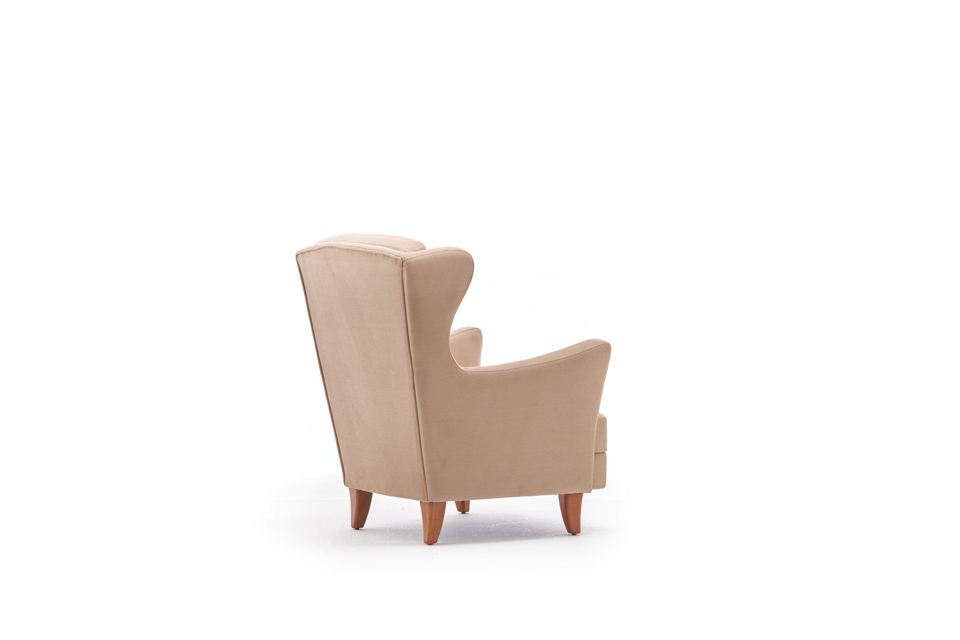 Poltrona Elegante – 77 cm L x 98 cm A x 80 cm P – Creme – Veludo 100% poliéster