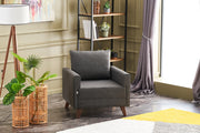 Sofá moderno de 1 lugar, antracite, 82 x 85 x 81 cm | Estrutura em madeira de abeto e MDF, 100% poliéster, tecido fácil de limpar | Design escandinavo elegante para residências e hotéis