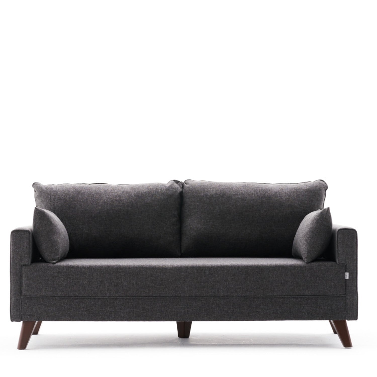 Sofá moderno de 2 lugares, antracite, 177 x 85 x 81 cm | Estrutura em madeira de abeto e MDF, 100% poliéster, tecido fácil de limpar | Design escandinavo elegante para residências e hotéis