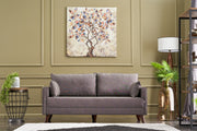 Sofá moderno de 2 lugares, marrom, 177 x 85 x 81 cm | Estrutura em madeira de abeto e MDF, 100% poliéster, tecido fácil de limpar | Elegante e confortável para casa e hotel