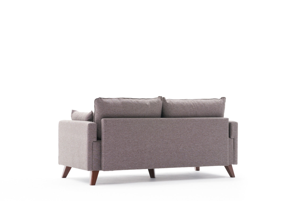 Sofá moderno de 2 lugares, marrom, 177 x 85 x 81 cm | Estrutura em madeira de abeto e MDF, 100% poliéster, tecido fácil de limpar | Elegante e confortável para casa e hotel