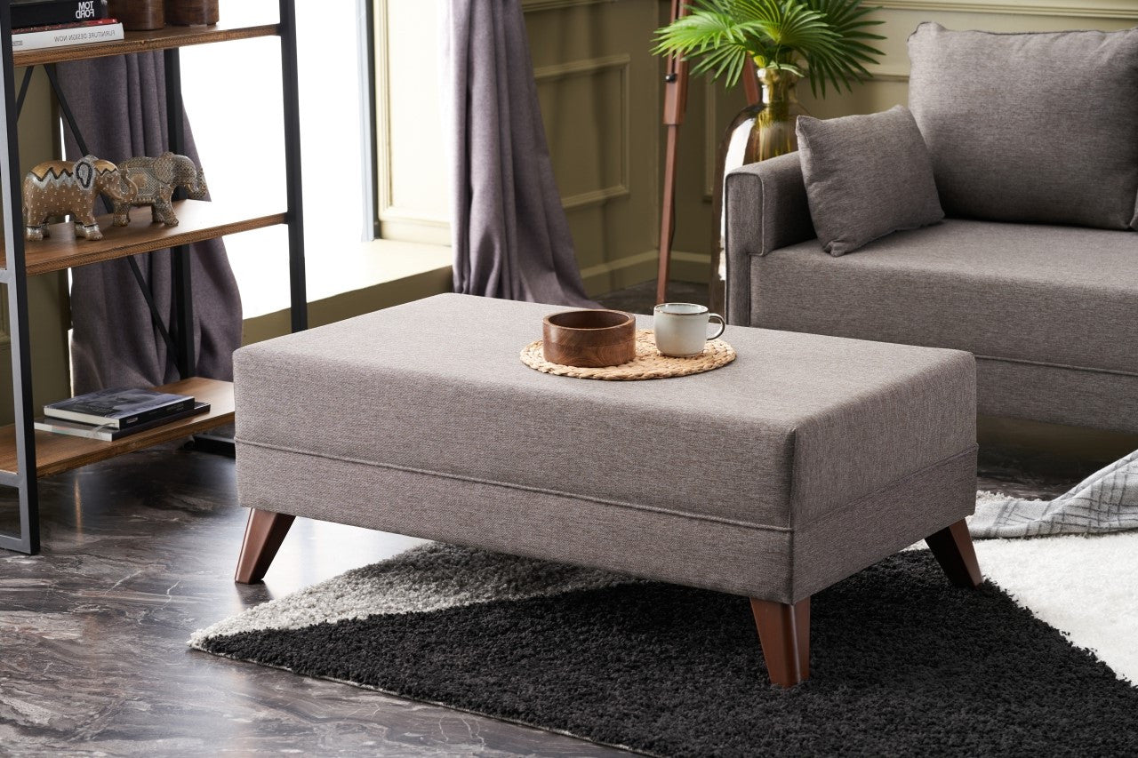 Sofá-cama de canto moderno, marrom, 205 cm | Estrutura em madeira de abeto e MDF, 100% poliéster, fácil de limpar | Tamanho da cama: 190 x 140 cm, design elegante e funcional