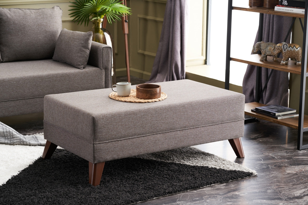 Sofá-cama de canto moderno, marrom, 205 cm | Estrutura em madeira de abeto e MDF, 100% poliéster, fácil de limpar | Tamanho da cama: 190 x 140 cm, design elegante e funcional