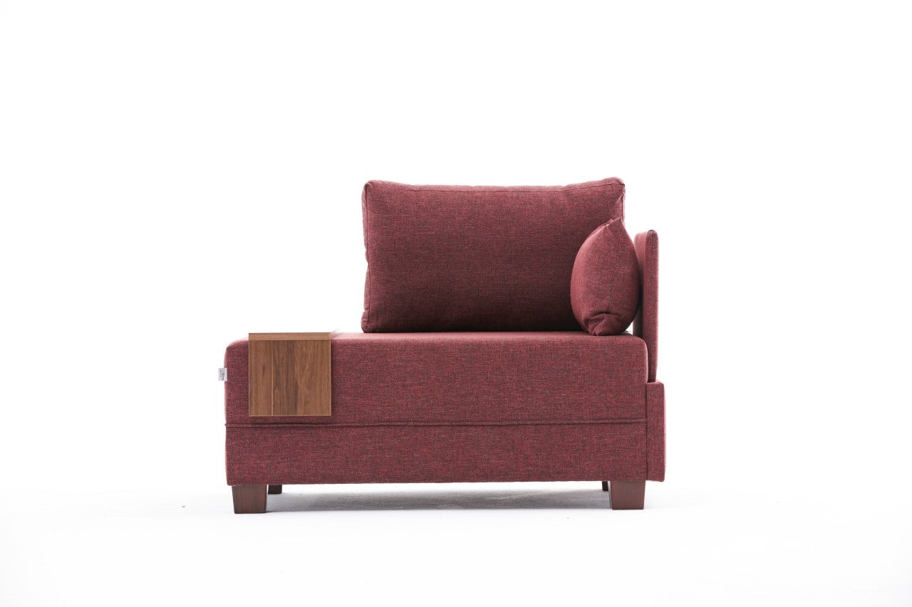 Sofá Claret Red de 1 lugar, estrutura de madeira maciça e melamina, 100 cm de largura, tecido fácil de limpar, design moderno para casa e hotel, espuma confortável de 32 DNS