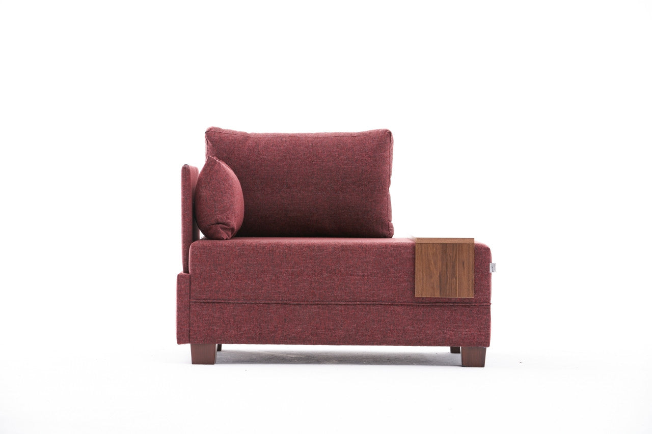 Sofá Claret Red de 1 lugar, estrutura de madeira maciça e melamina, 100 cm de largura, tecido fácil de limpar, design moderno para casa e hotel, espuma confortável de 32 DNS