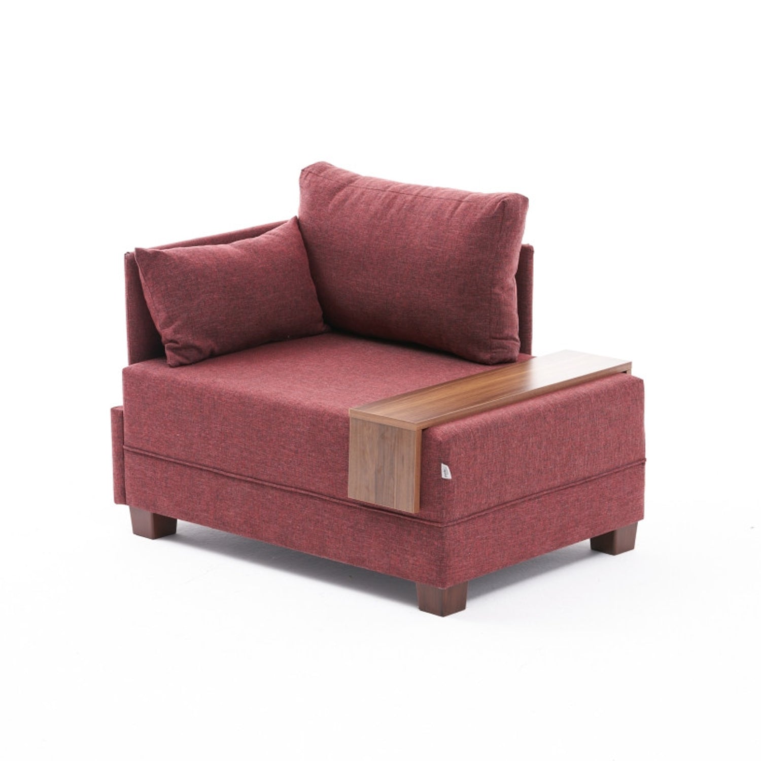 Sofá Claret Red de 1 lugar, estrutura de madeira maciça e melamina, 100 cm de largura, tecido fácil de limpar, design moderno para casa e hotel, espuma confortável de 32 DNS