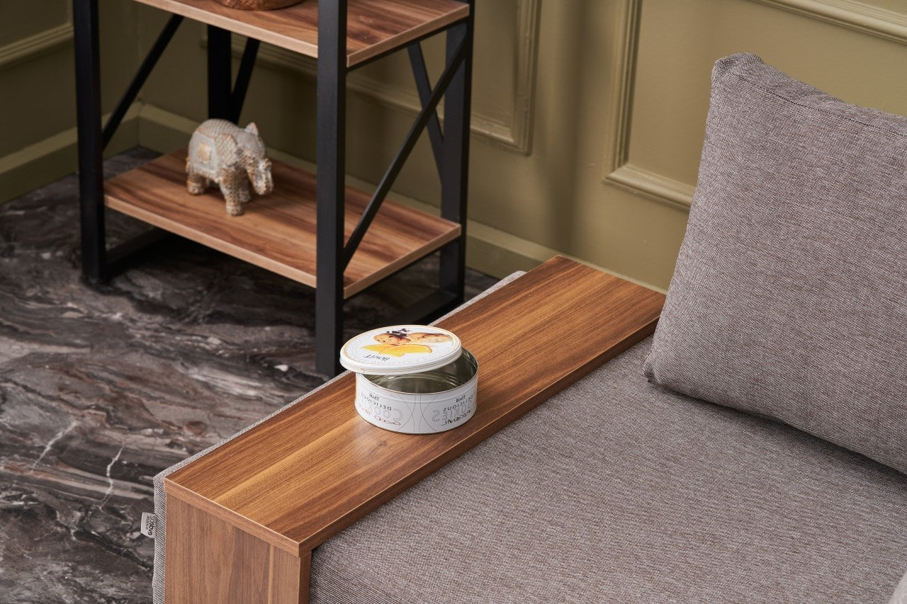 Sofá moderno de 1 lugar, marrom, 100 cm | Estrutura de madeira maciça e melamina, tecido fácil de limpar, espuma DNS 32, perfeito para decoração de hotéis e escandinava