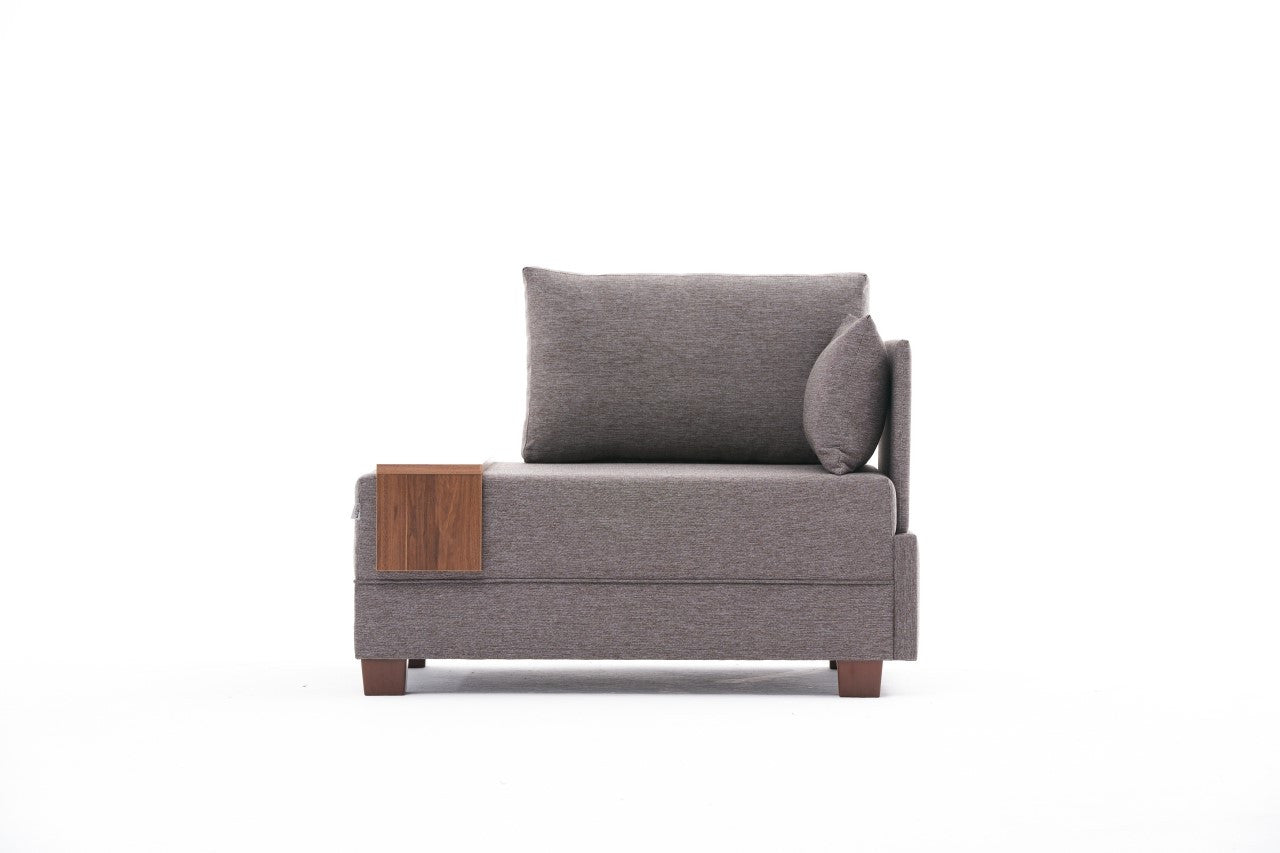 Sofá moderno de 1 lugar, marrom, 100 cm | Estrutura de madeira maciça e melamina, tecido fácil de limpar, espuma DNS 32, perfeito para decoração de hotéis e escandinava