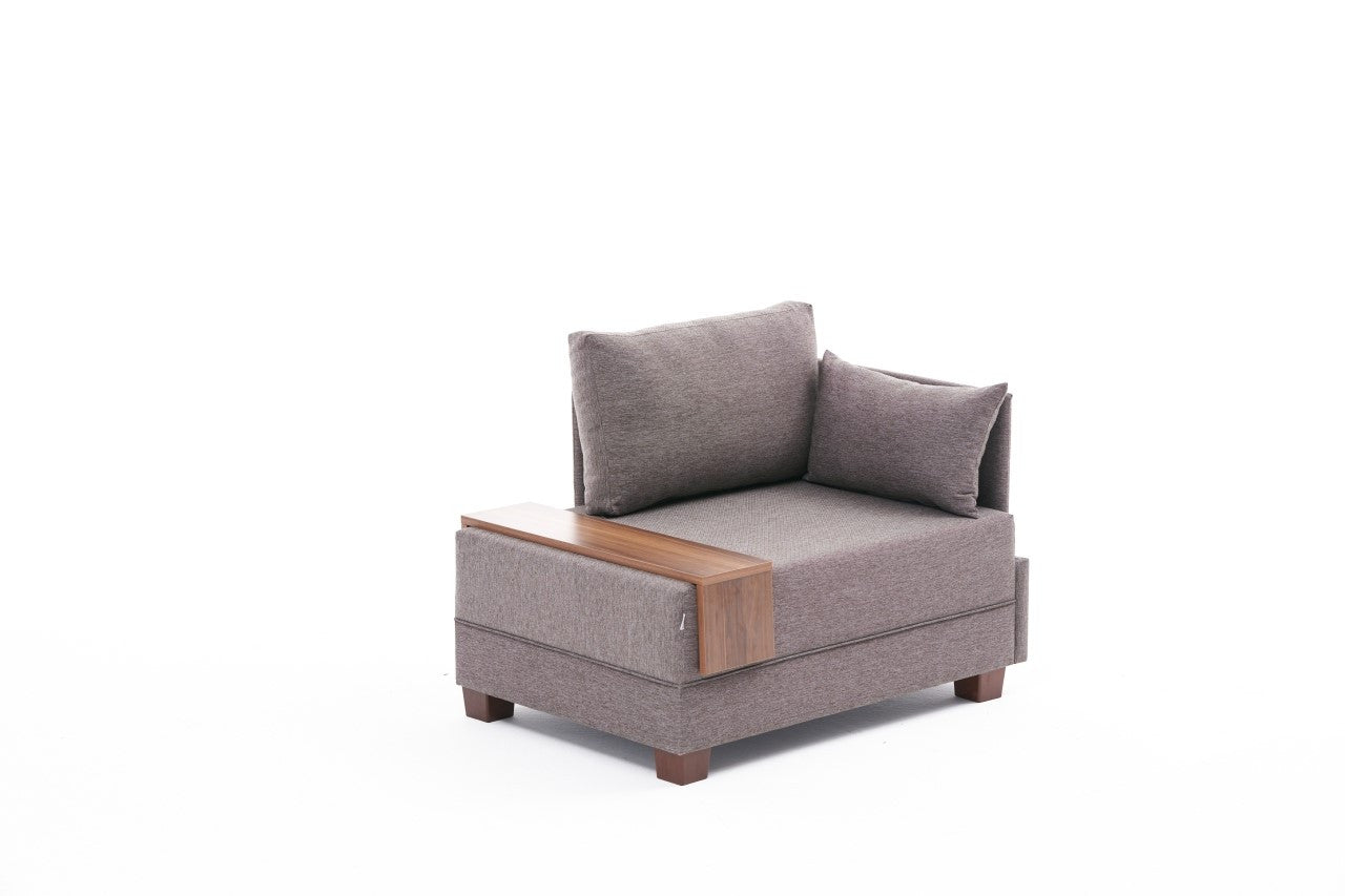 Sofá moderno de 1 lugar, marrom, 100 cm | Estrutura de madeira maciça e melamina, tecido fácil de limpar, espuma DNS 32, perfeito para decoração de hotéis e escandinava