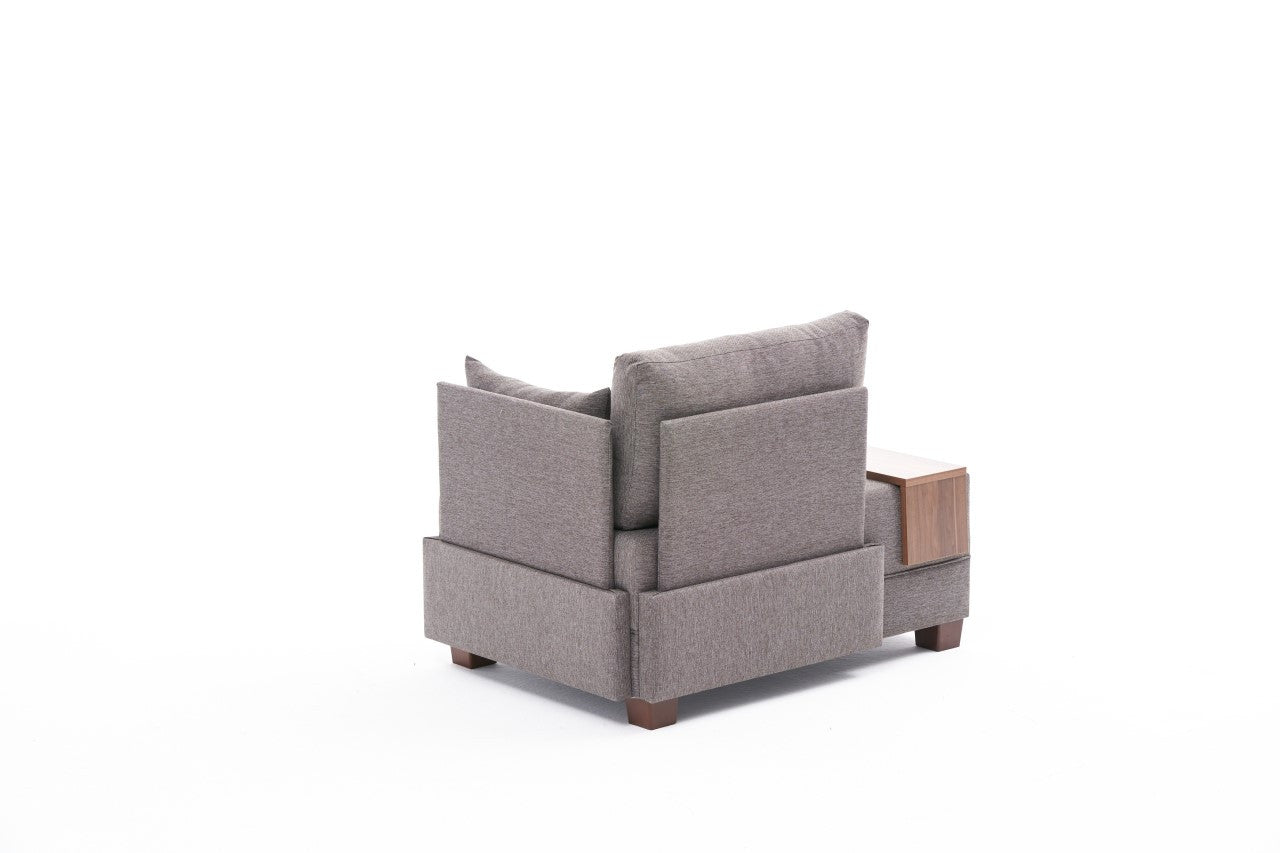 Sofá moderno de 1 lugar, marrom, 100 cm | Estrutura de madeira maciça e melamina, tecido fácil de limpar, espuma DNS 32, perfeito para decoração de hotéis e escandinava