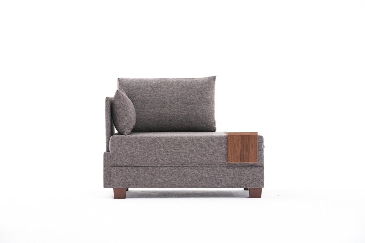 Sofá moderno de 1 lugar, marrom, 100 cm | Estrutura de madeira maciça e melamina, tecido fácil de limpar, espuma DNS 32, perfeito para decoração de hotéis e escandinava