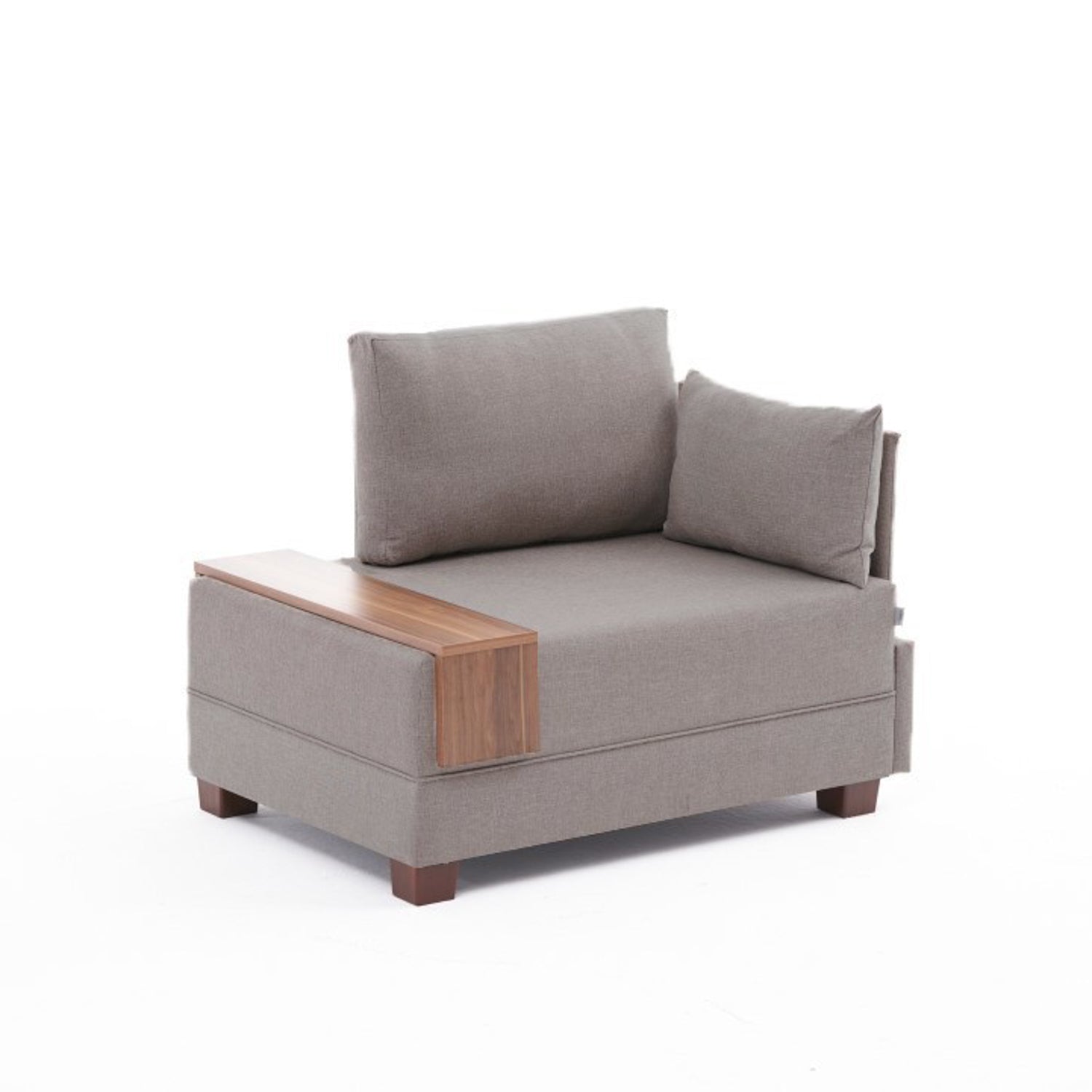 Sofá moderno de 1 lugar, bege, 100 cm | Estrutura em madeira maciça e melamina, tecido de fácil limpeza, espuma DNS 32 | Perfeito para decoração escandinava e hoteleira