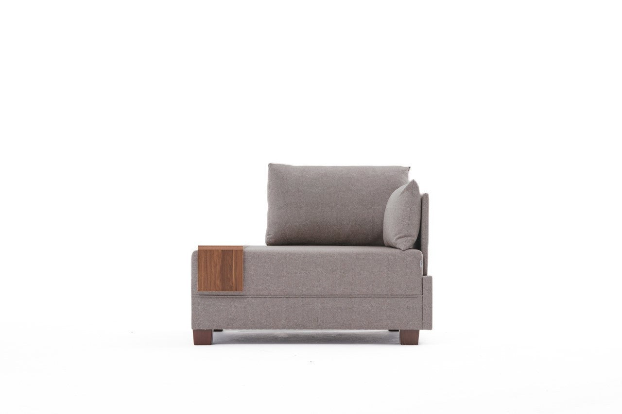 Sofá moderno de 1 lugar, bege, 100 cm | Estrutura em madeira maciça e melamina, tecido de fácil limpeza, espuma DNS 32 | Perfeito para decoração escandinava e hoteleira