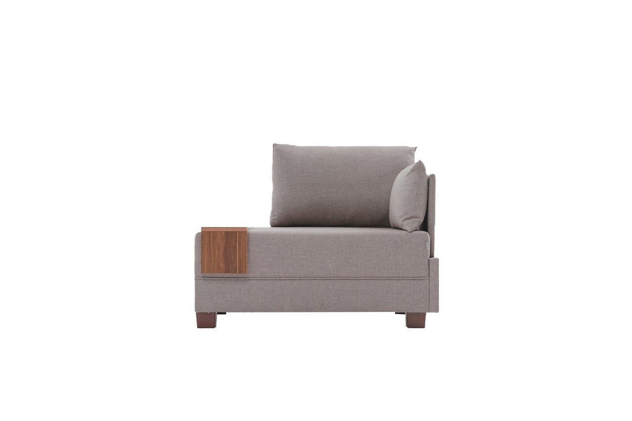 Sofá moderno de 1 lugar, bege, 100 cm | Estrutura em madeira maciça e melamina, tecido de fácil limpeza, espuma DNS 32 | Perfeito para decoração escandinava e hoteleira