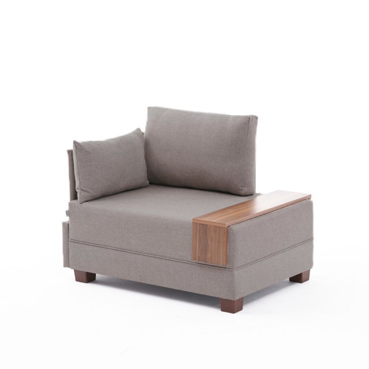 Sofá moderno de 1 lugar, bege, 100 cm | Estrutura em madeira maciça e melamina, tecido de fácil limpeza, espuma DNS 32 | Perfeito para decoração escandinava e hoteleira