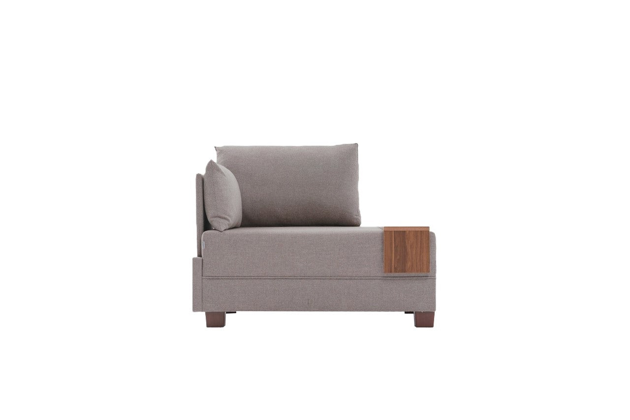 Sofá moderno de 1 lugar, bege, 100 cm | Estrutura em madeira maciça e melamina, tecido de fácil limpeza, espuma DNS 32 | Perfeito para decoração escandinava e hoteleira