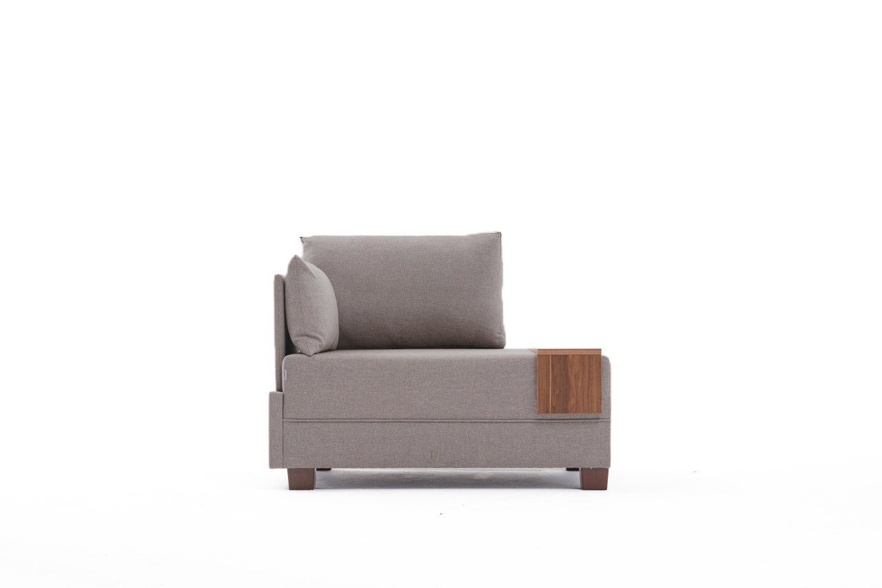 Sofá moderno de 1 lugar, bege, 100 cm | Estrutura em madeira maciça e melamina, tecido de fácil limpeza, espuma DNS 32 | Perfeito para decoração escandinava e hoteleira
