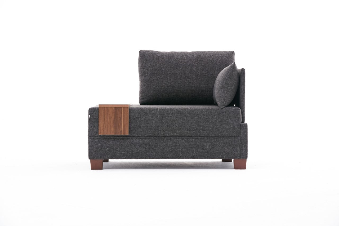 Sofá moderno de 1 lugar, antracite, 100 cm | Estrutura em madeira maciça e melamina, tecido fácil de limpar, espuma 32 DNS, perfeito para decoração escandinava e hoteleira