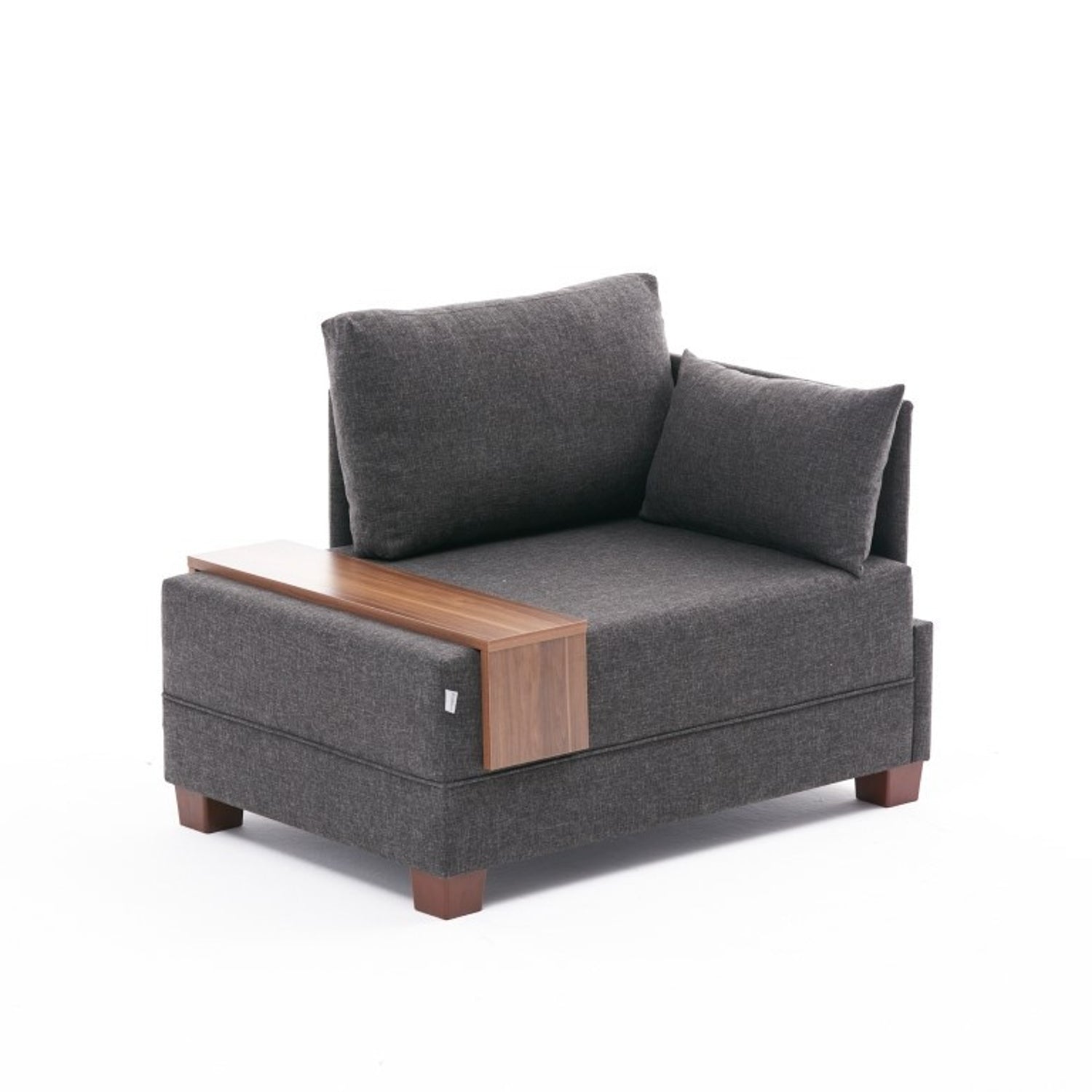 Sofá moderno de 1 lugar, antracite, 100 cm | Estrutura em madeira maciça e melamina, tecido fácil de limpar, espuma 32 DNS, perfeito para decoração escandinava e hoteleira
