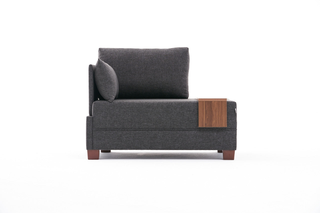 Sofá moderno de 1 lugar, antracite, 100 cm | Estrutura em madeira maciça e melamina, tecido fácil de limpar, espuma 32 DNS, perfeito para decoração escandinava e hoteleira