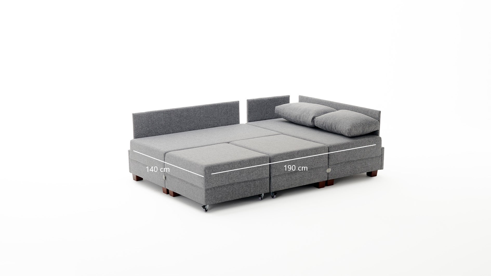 Sofá-cama de canto moderno em creme, 210 cm | Estrutura de madeira, 100% algodão e poliéster, espuma 32 DNS | Elegante e funcional para sala de estar e espaço de hóspedes
