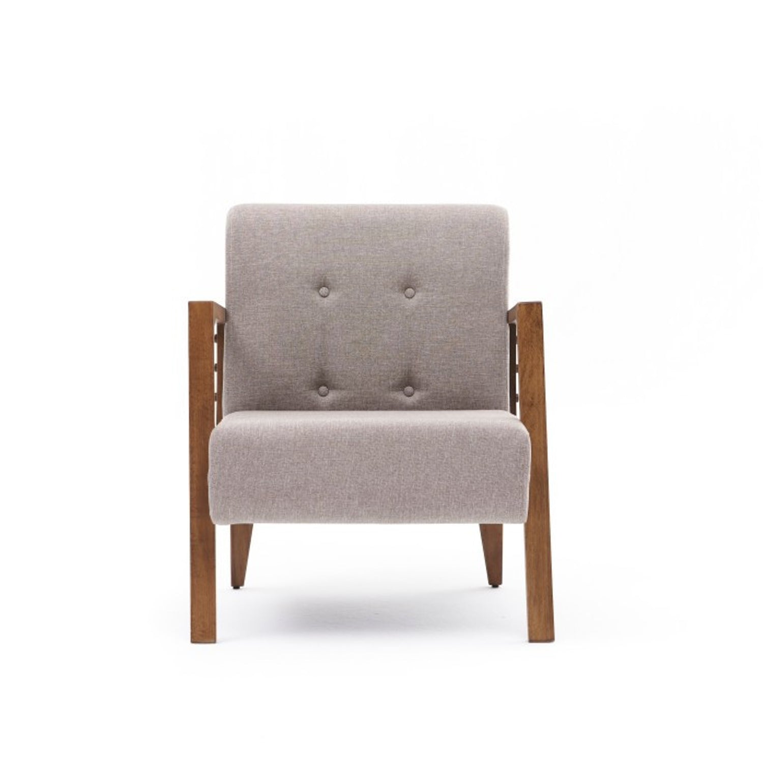 Poltrona – 69 x 80 x 83 cm – Cor Creme – Madeira de Faia