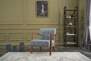 Poltrona Elegante – 69 x 80 x 83 cm – Azul Claro – Madeira de Faia