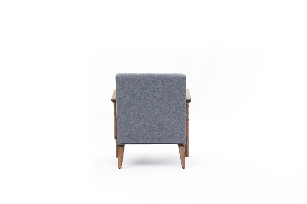 Poltrona Elegante – 69 x 80 x 83 cm – Azul Claro – Madeira de Faia