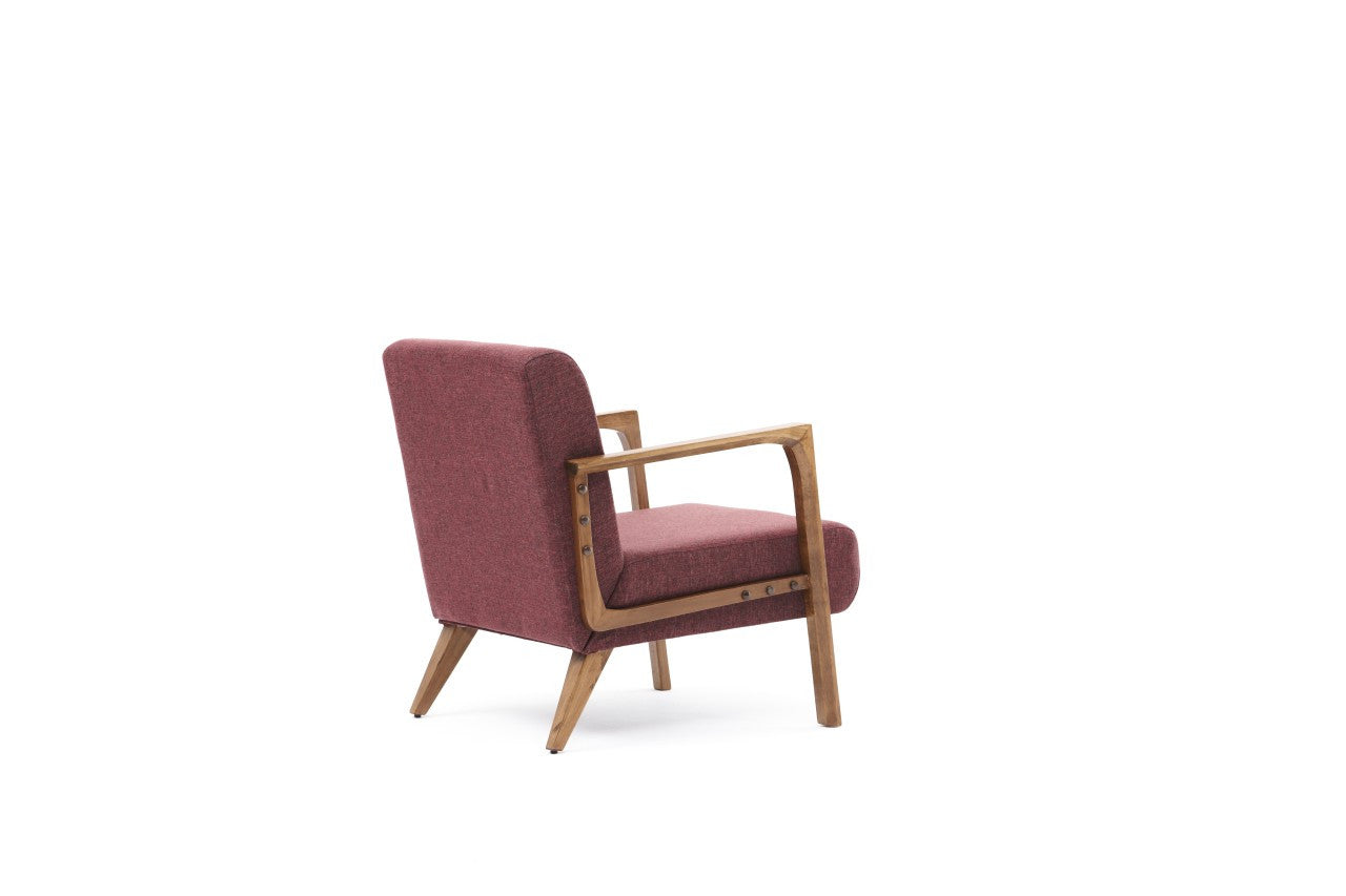 Poltrona – 69x80x83 cm – Vermelha Clarete – Madeira de Faia e Poliéster