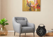 Sofá moderno de 1 lugar, cinza, 77 x 70 x 77 cm | Estrutura 100% madeira de faia, tecido antibacteriano, espuma 28 DNS | Elegante para residências, hotéis e espaços industriais