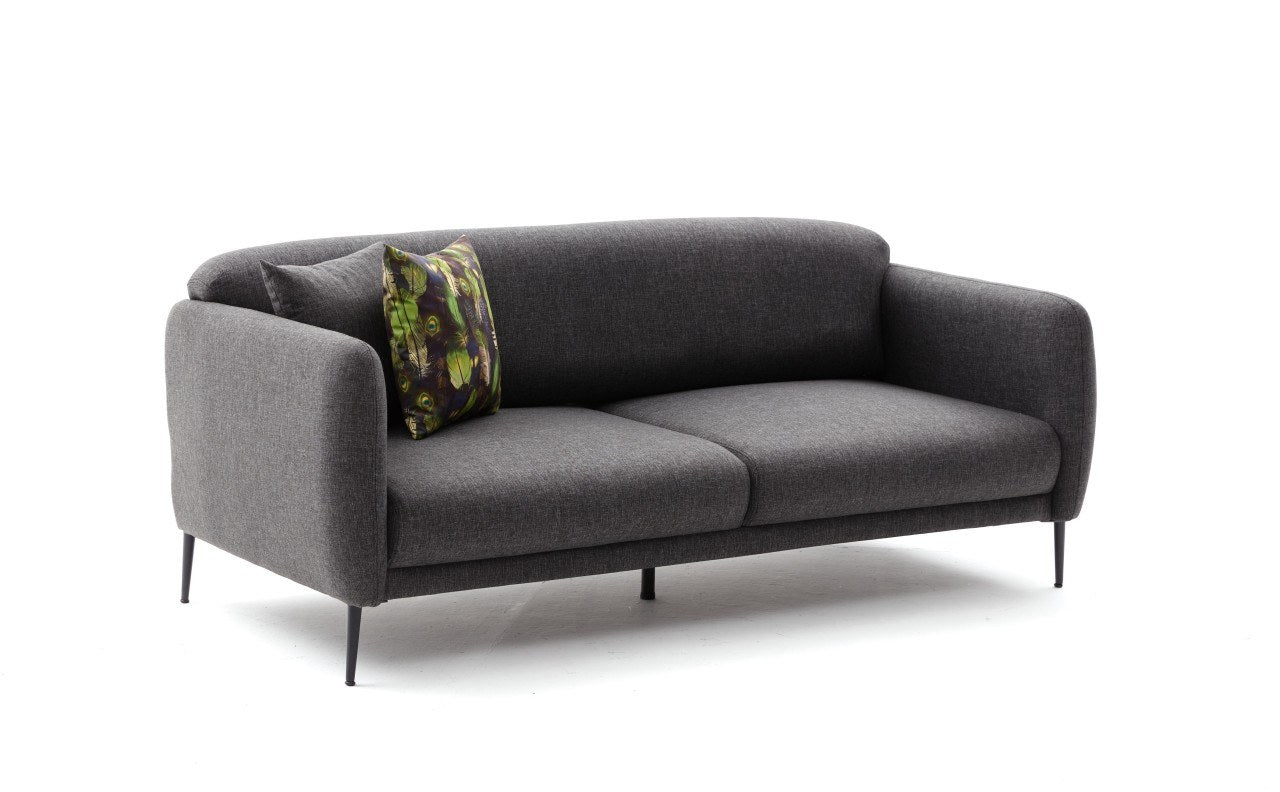 Sofá-cama moderno de 3 lugares, antracite, 210 x 80 x 95 cm | Estrutura 100% madeira de faia, tecido antibacteriano, fácil montagem | Perfeito para espaços de estar elegantes