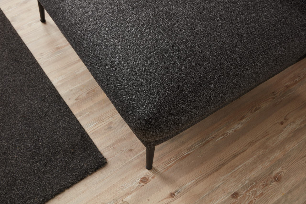 Sofá-cama de canto moderno, antracite, 265 x 80 x 163 cm | Estrutura 100% madeira de faia, tecido antibacteriano, espuma 28 DNS | Elegante e funcional para qualquer espaço