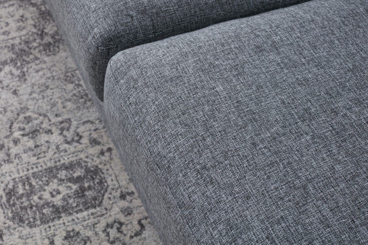 Sofá moderno de 2 lugares, cinza, 155 cm | Estrutura de abeto e aglomerado, 100% poliéster, fácil de limpar | Perfeito para hotéis e espaços de estilo escandinavo