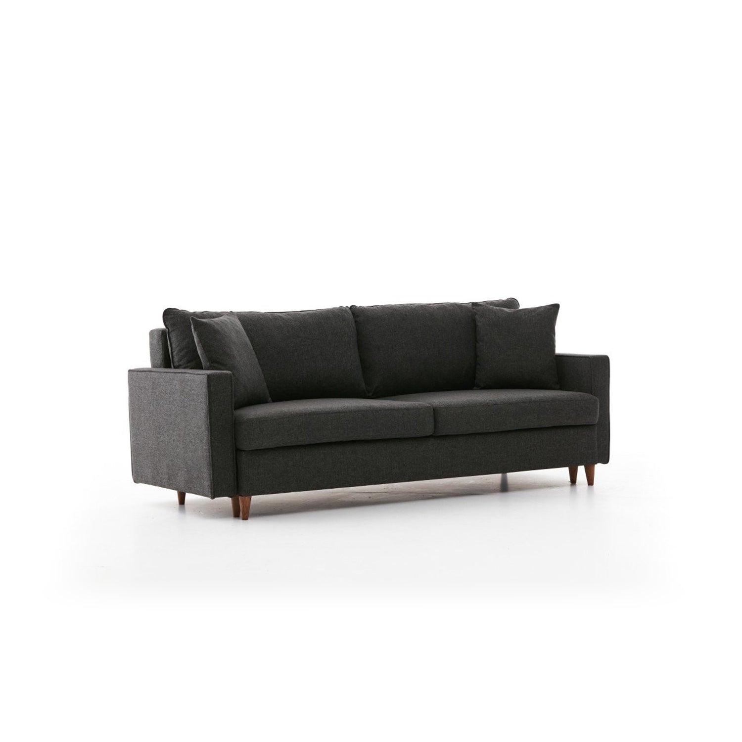 Sofá-cama moderno de 3 lugares, antracite, 210 x 90 x 82 cm | 100% poliéster, fácil de limpar, espuma 28 DNS | Perfeito para salas de estar e quartos de hóspedes elegantes