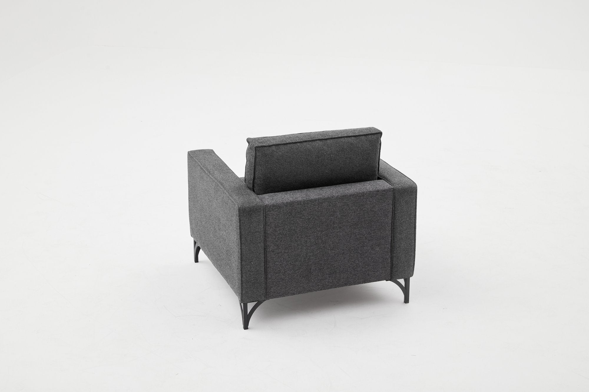 Sofá moderno de 1 lugar, antracite e preto, 90x83x91 cm | Estrutura de madeira de faia, 100% poliéster, fácil de limpar, pernas de metal, design elegante e confortável