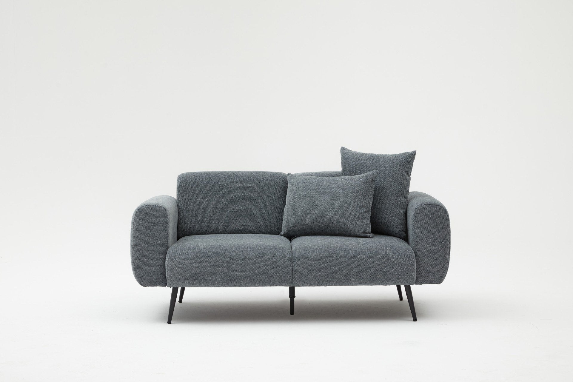 Sofá elegante de 2 lugares, antracite, 171 x 77 x 82 cm | Estrutura de madeira de faia, tecido bouclette 100% poliéster, fácil de limpar, pernas de metal | Design confortável e moderno