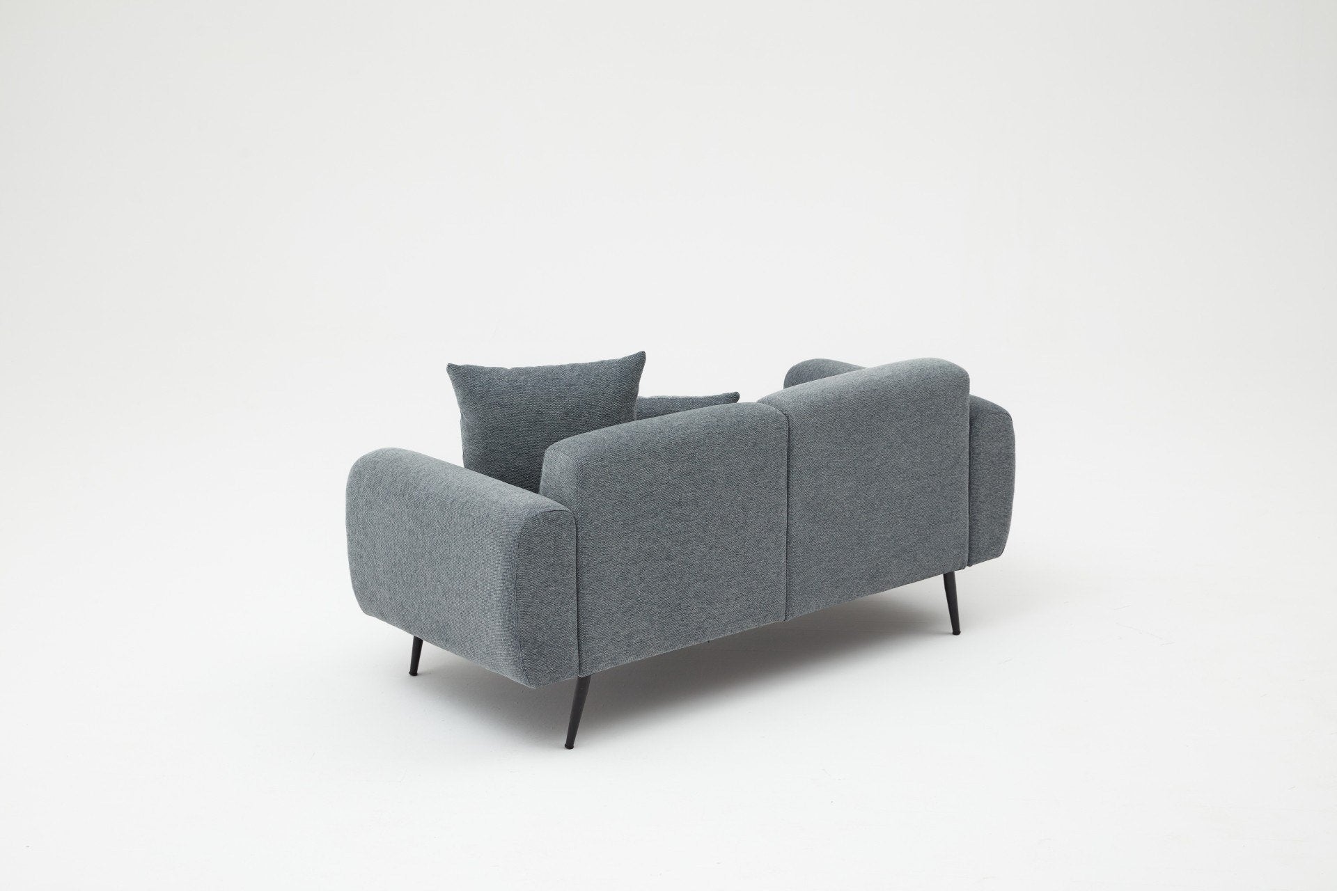 Sofá elegante de 2 lugares, antracite, 171 x 77 x 82 cm | Estrutura de madeira de faia, tecido bouclette 100% poliéster, fácil de limpar, pernas de metal | Design confortável e moderno