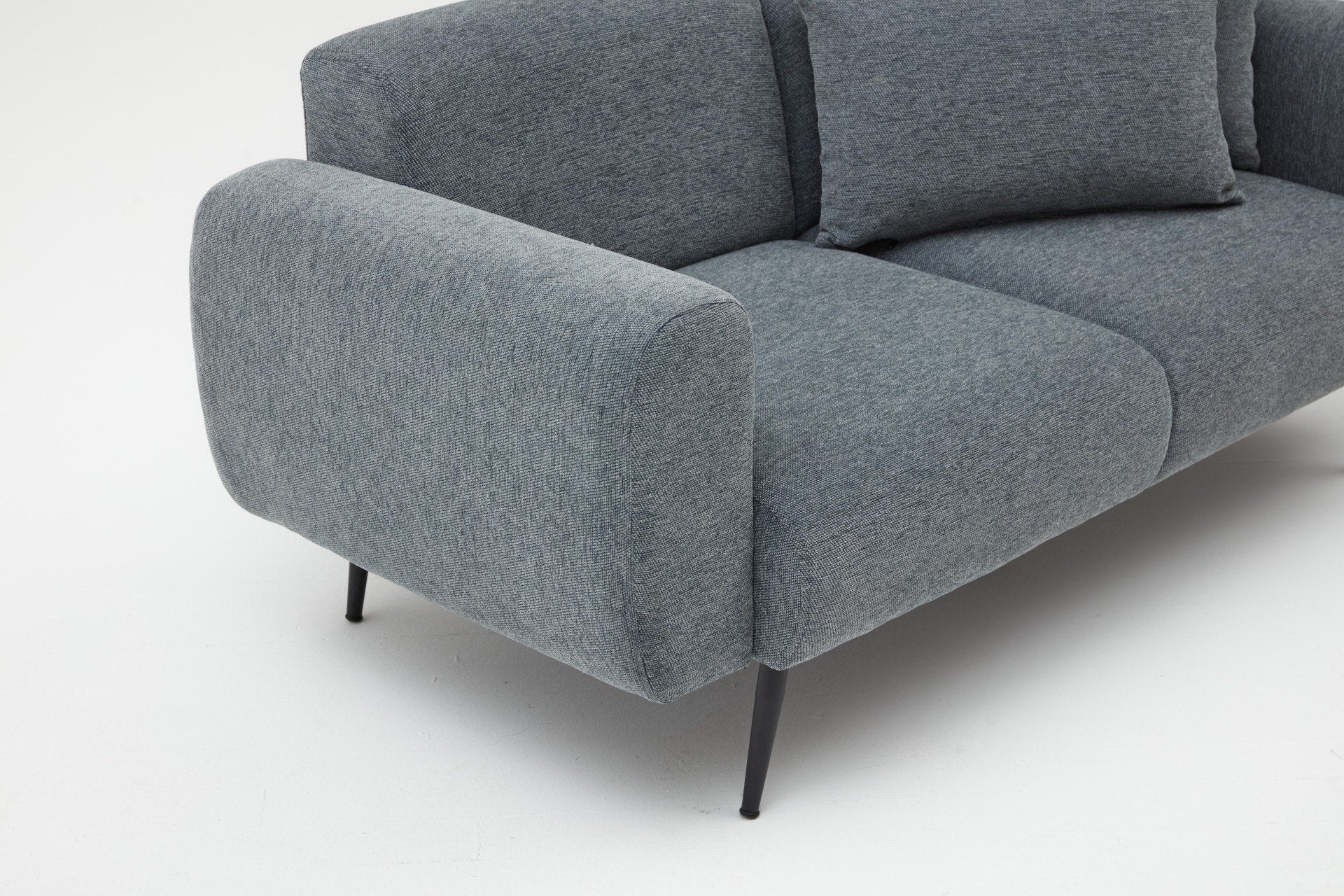 Sofá elegante de 2 lugares, antracite, 171 x 77 x 82 cm | Estrutura de madeira de faia, tecido bouclette 100% poliéster, fácil de limpar, pernas de metal | Design confortável e moderno