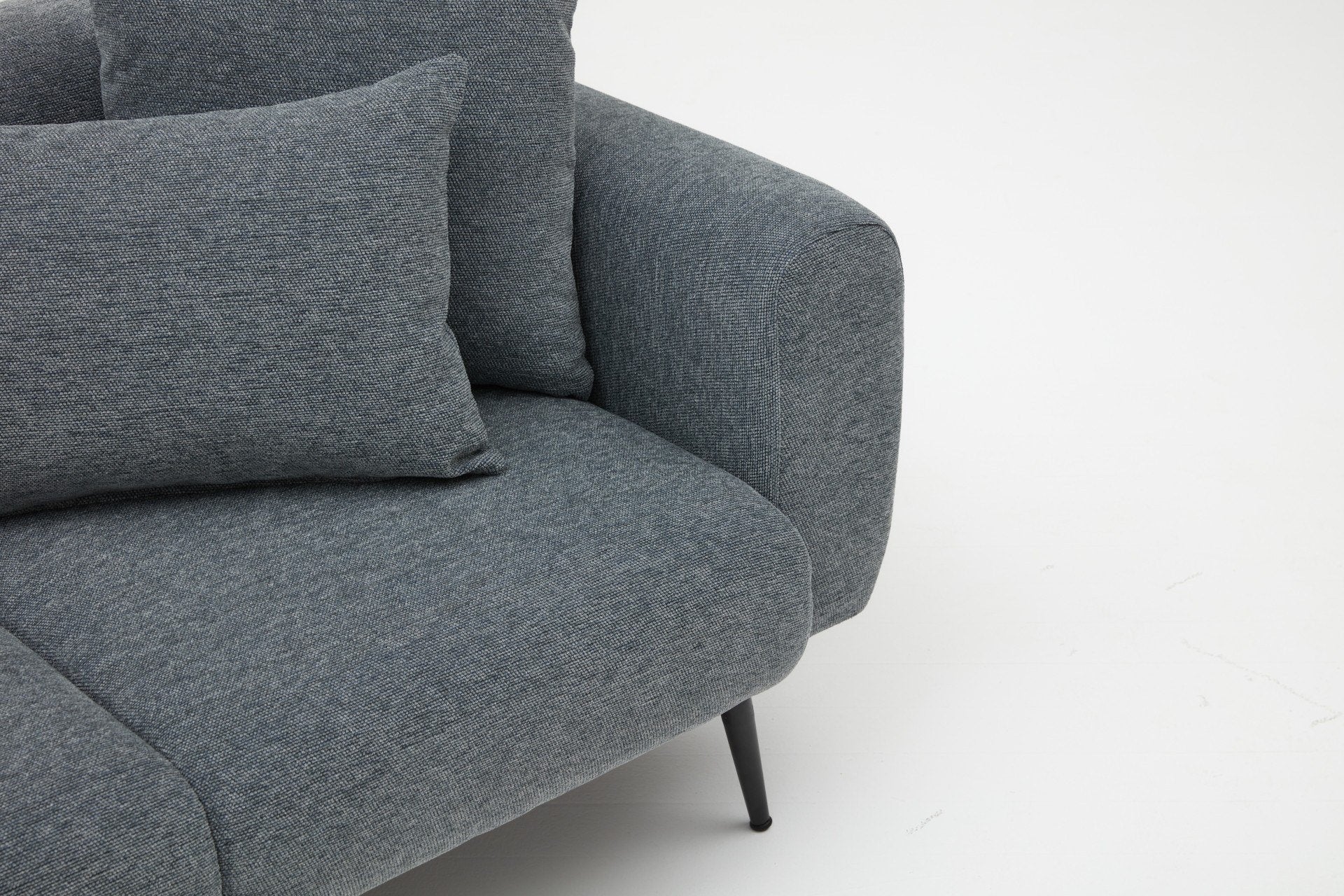 Sofá elegante de 2 lugares, antracite, 171 x 77 x 82 cm | Estrutura de madeira de faia, tecido bouclette 100% poliéster, fácil de limpar, pernas de metal | Design confortável e moderno